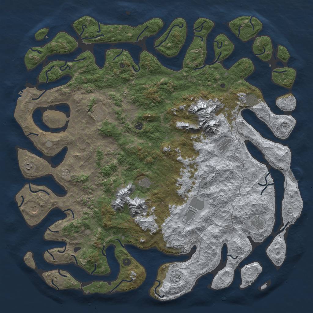 Rust Map: Procedural Map, Size: 6000, Seed: 38571140, 20 Monuments