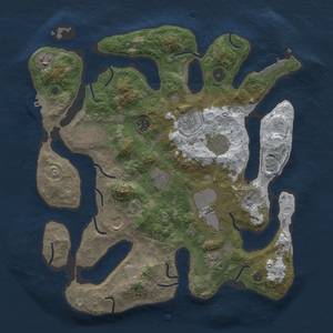 Thumbnail Rust Map: Procedural Map, Size: 3850, Seed: 1641957091, 19 Monuments