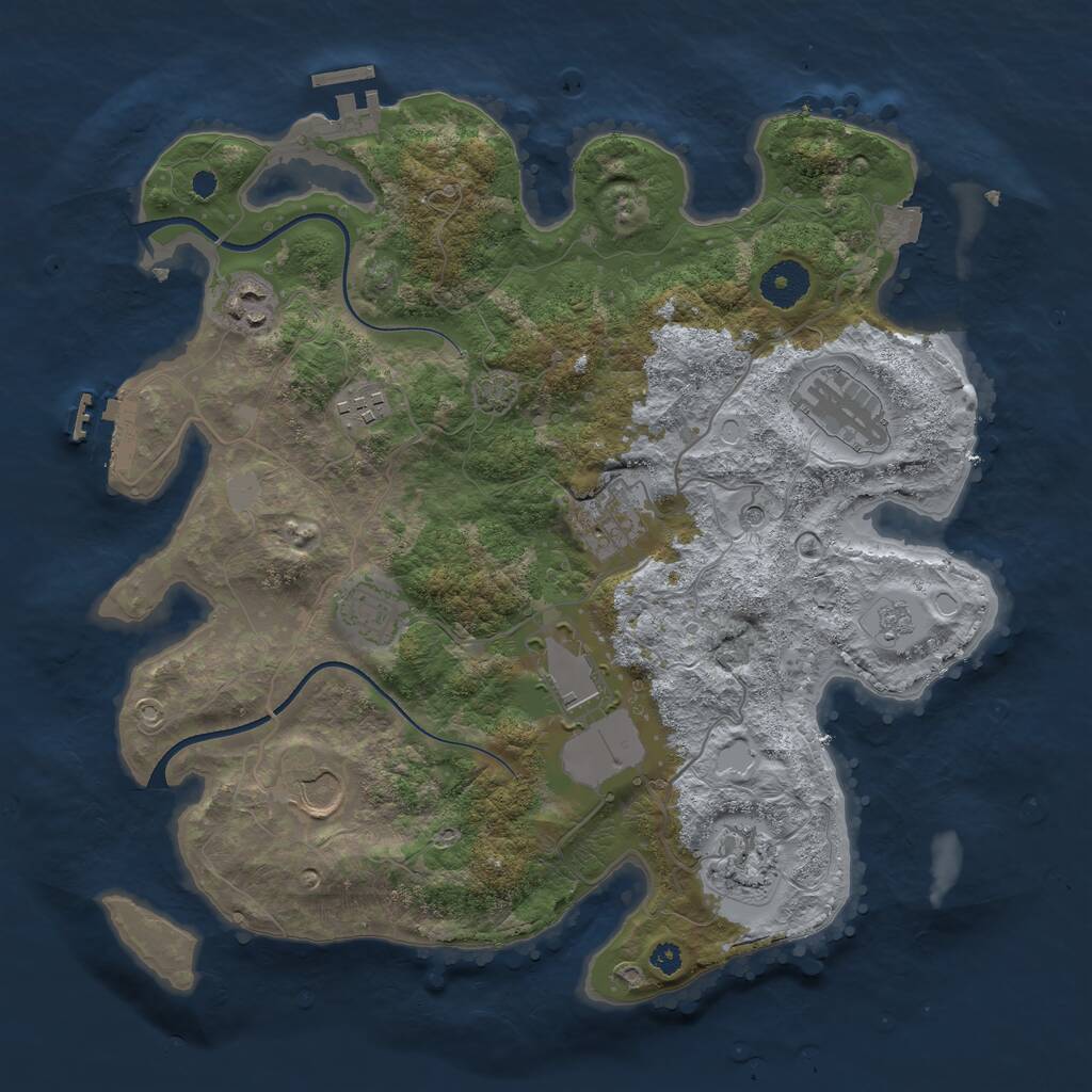 Rust Map: Procedural Map, Size: 3500, Seed: 5972698, 14 Monuments
