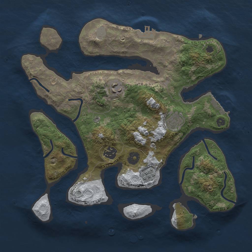 Rust Map: Procedural Map, Size: 3000, Seed: 182940991, 11 Monuments