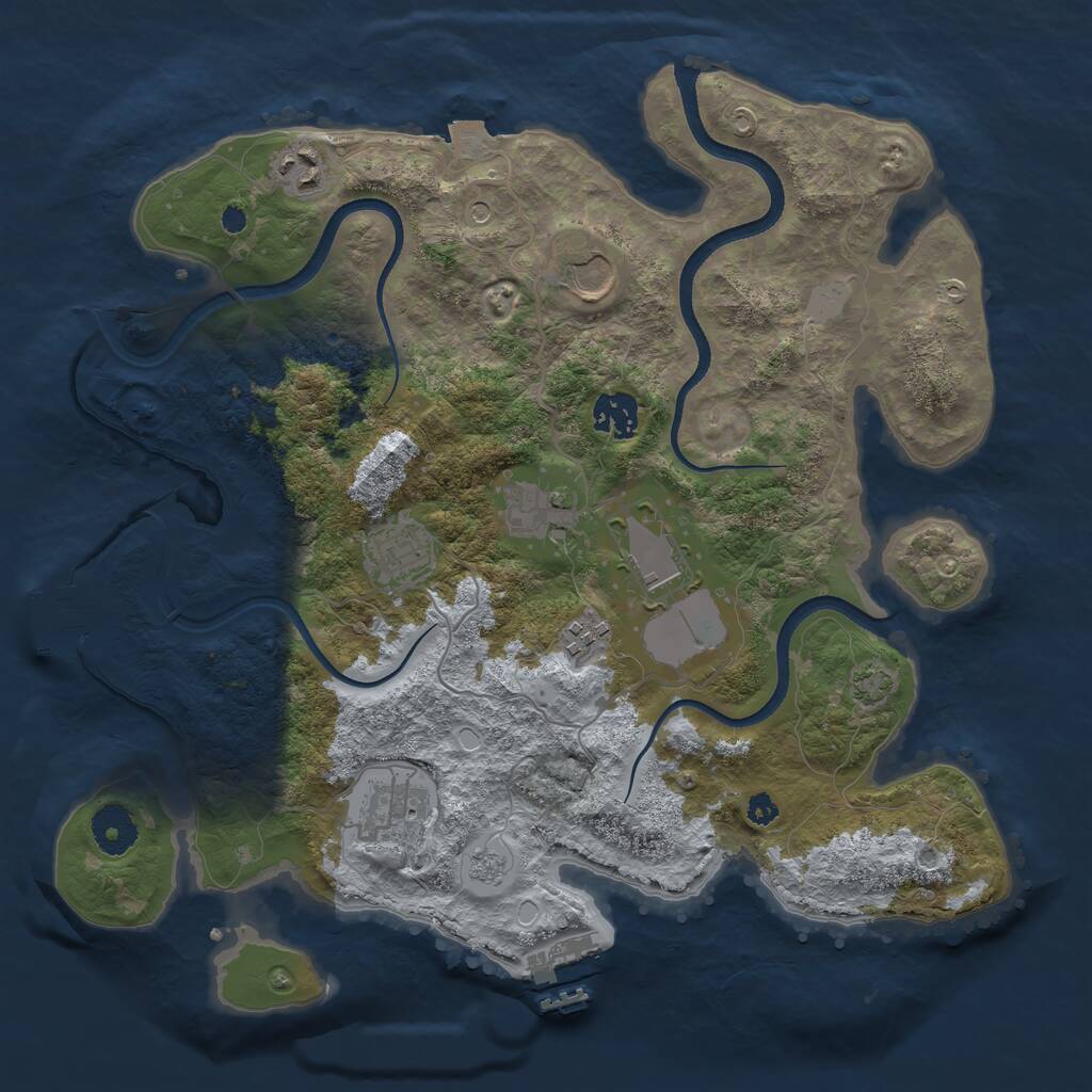 Rust Map: Procedural Map, Size: 3500, Seed: 1506836470, 14 Monuments