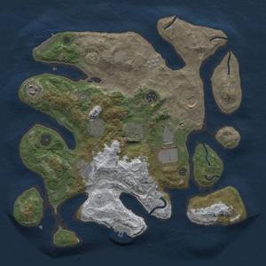 Thumbnail Rust Map: Procedural Map, Size: 3500, Seed: 1506836470, 17 Monuments