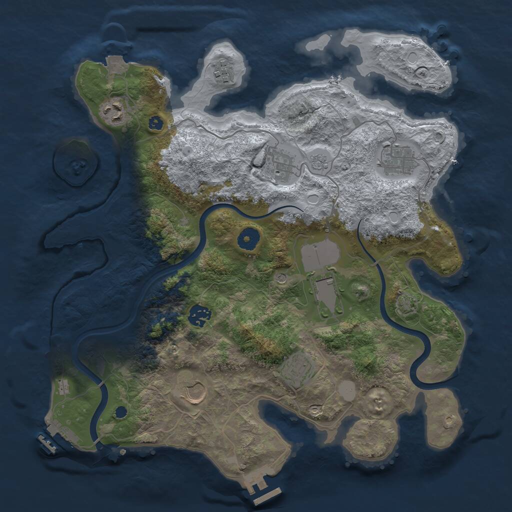 Rust Map: Procedural Map, Size: 3500, Seed: 4622500, 14 Monuments
