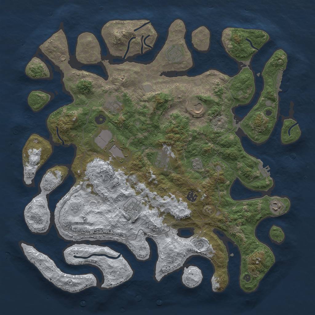 Rust Map: Procedural Map, Size: 4500, Seed: 13831, 18 Monuments