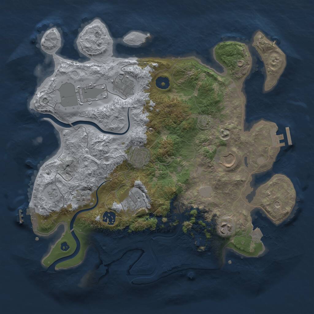 Rust Map: Procedural Map, Size: 3500, Seed: 3485638, 14 Monuments