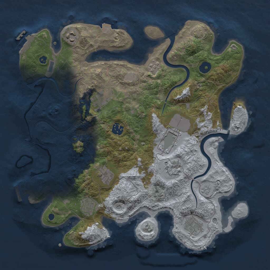 Rust Map: Procedural Map, Size: 3500, Seed: 183402, 15 Monuments