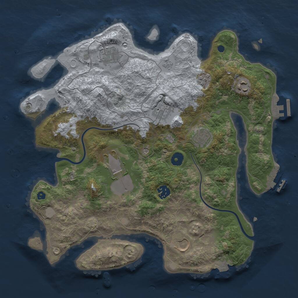 Rust Map: Procedural Map, Size: 3500, Seed: 3798192, 14 Monuments