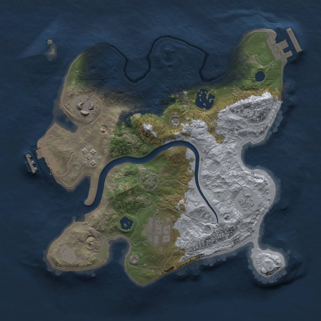 Rust Map: Procedural Map, Size: 2500, Seed: 6088763, 10 Monuments