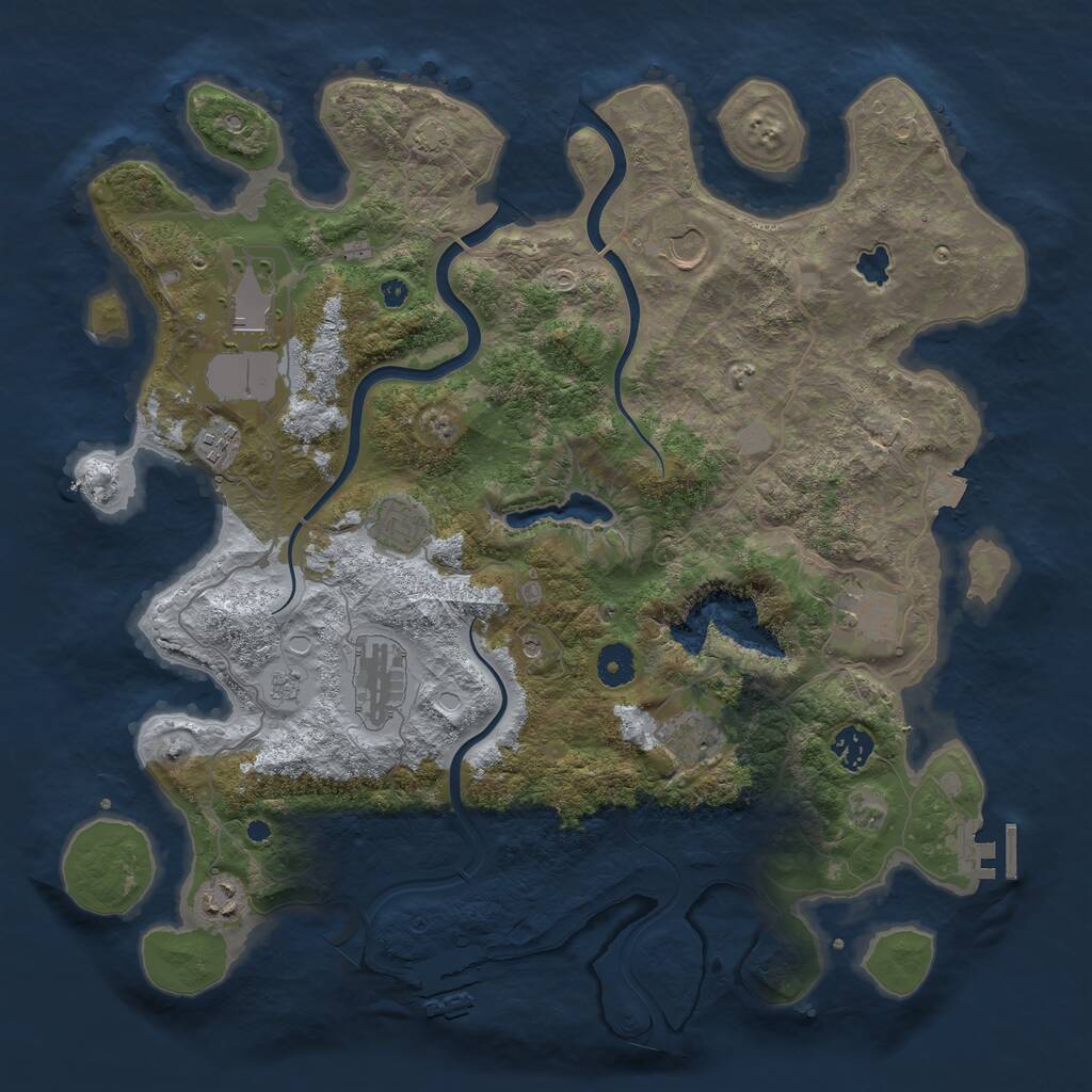 Rust Map: Procedural Map, Size: 4000, Seed: 984681, 15 Monuments