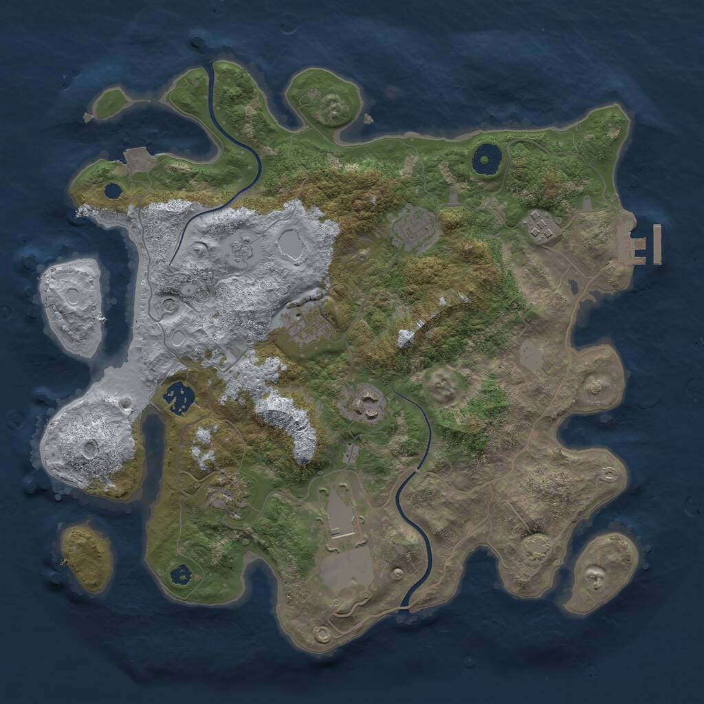 Rust Map: Procedural Map, Size: 3500, Seed: 6320313, 12 Monuments
