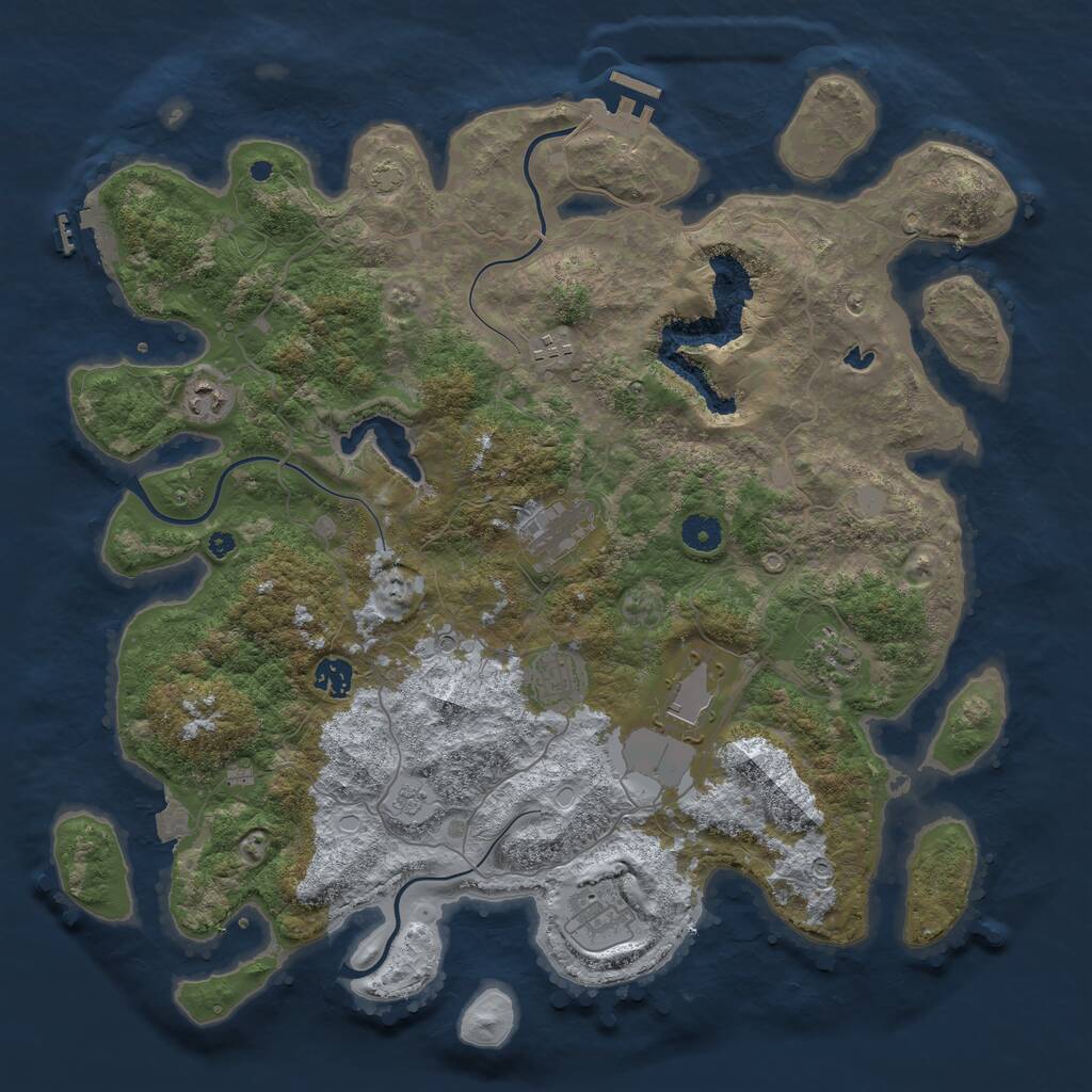 Rust Map: Procedural Map, Size: 4200, Seed: 830, 14 Monuments