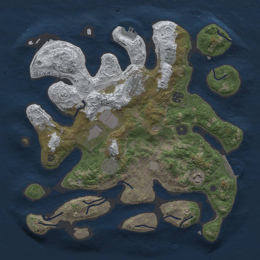 Rust Map: Procedural Map, Size: 3500, Seed: 2027563163, 15 Monuments