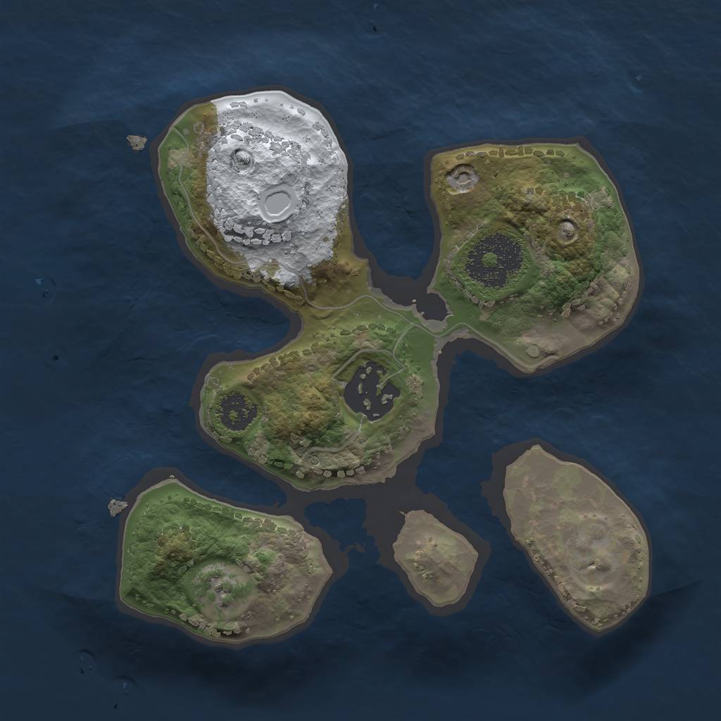 Rust Map: Procedural Map, Size: 2000, Seed: 2654684, 6 Monuments