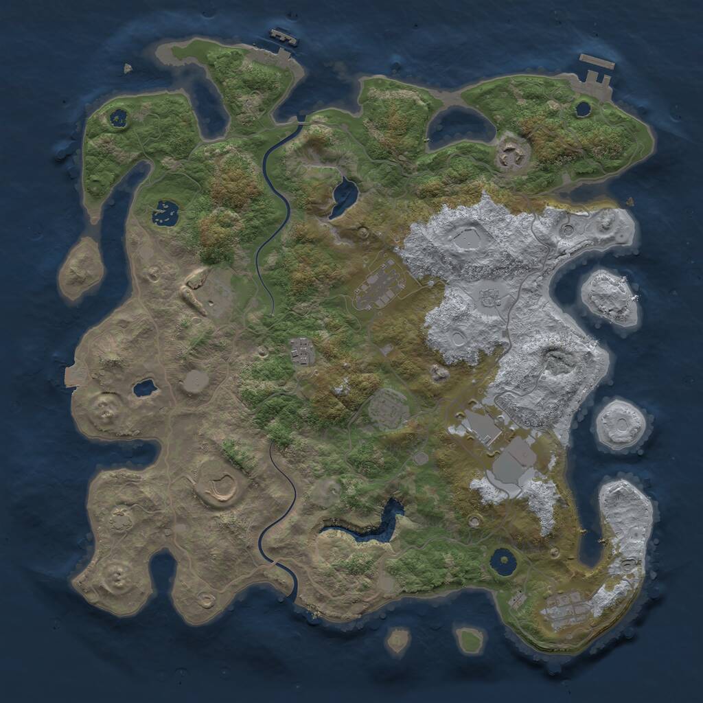 Rust Map: Procedural Map, Size: 4000, Seed: 87639, 15 Monuments