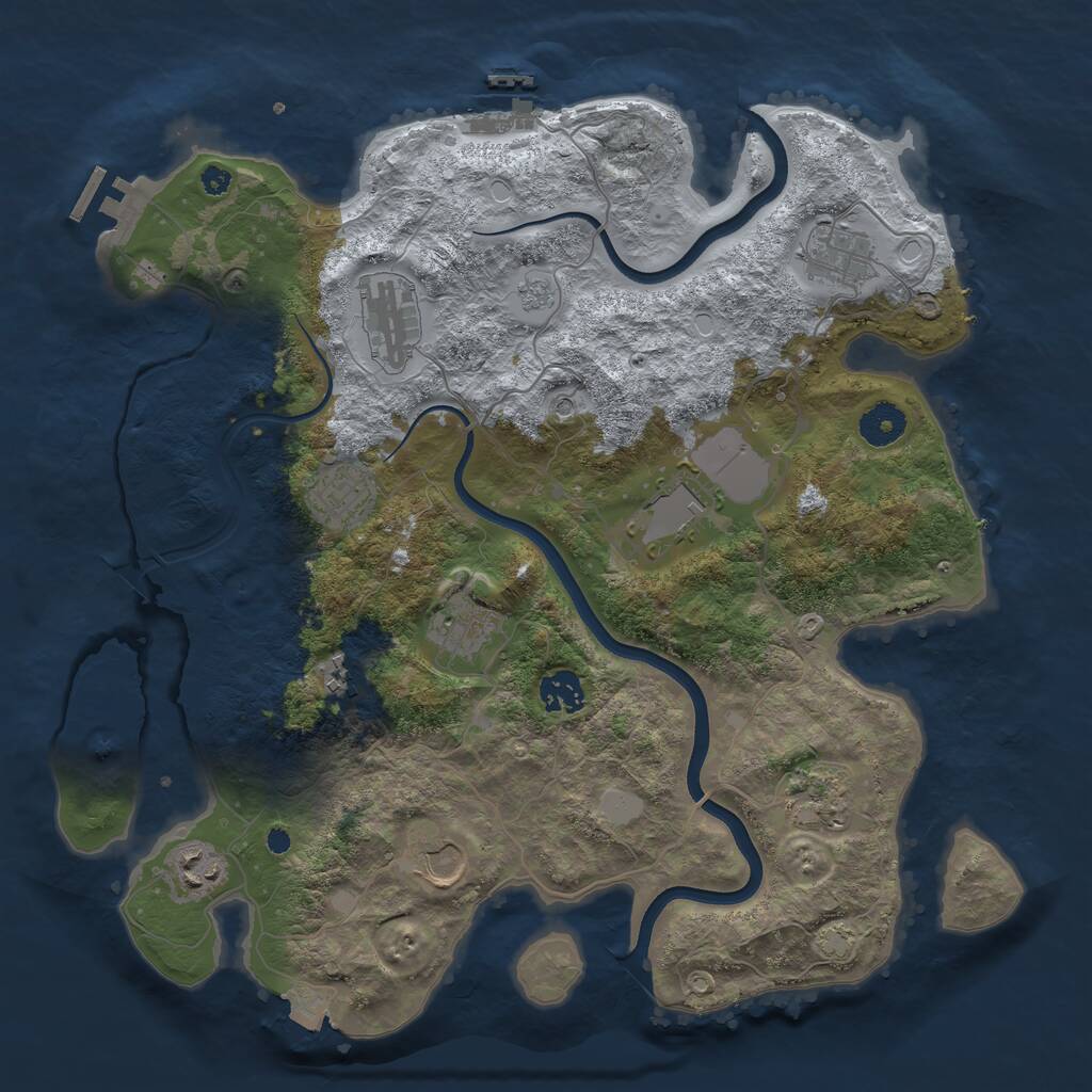 Rust Map: Procedural Map, Size: 3720, Seed: 103, 16 Monuments