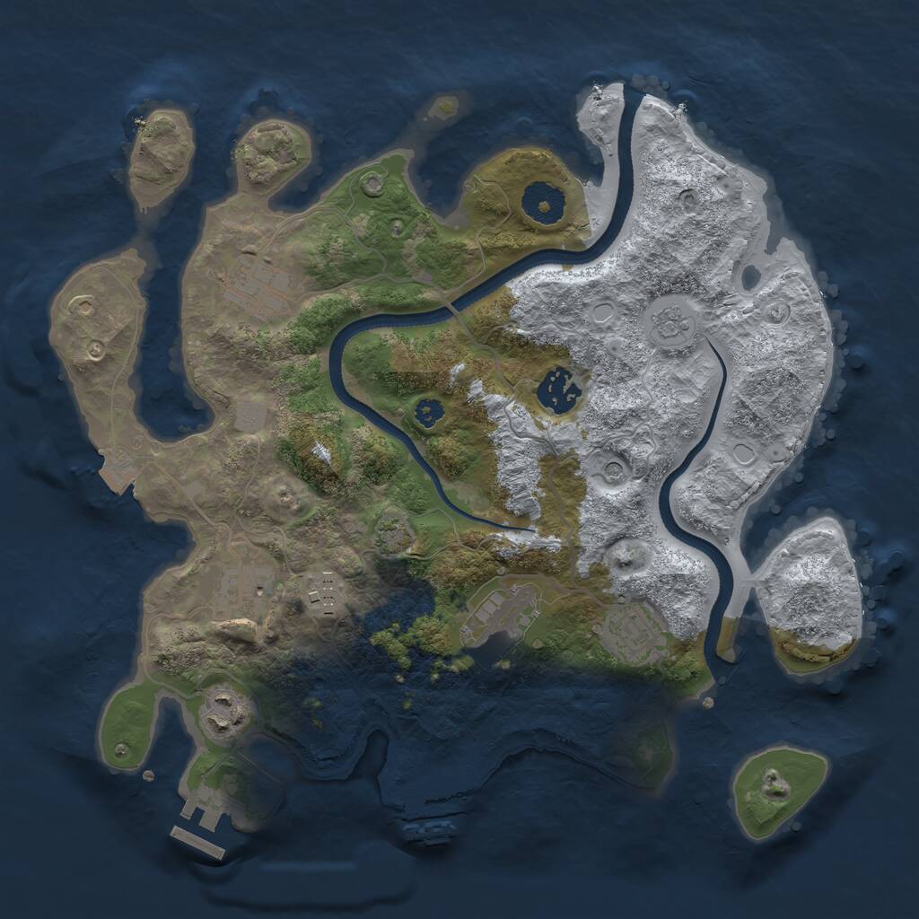 Rust Map: Procedural Map, Size: 3251, Seed: 1877, 13 Monuments