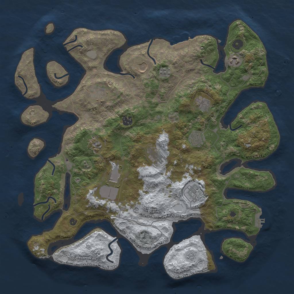 Rust Map: Procedural Map, Size: 4250, Seed: 620565991, 20 Monuments