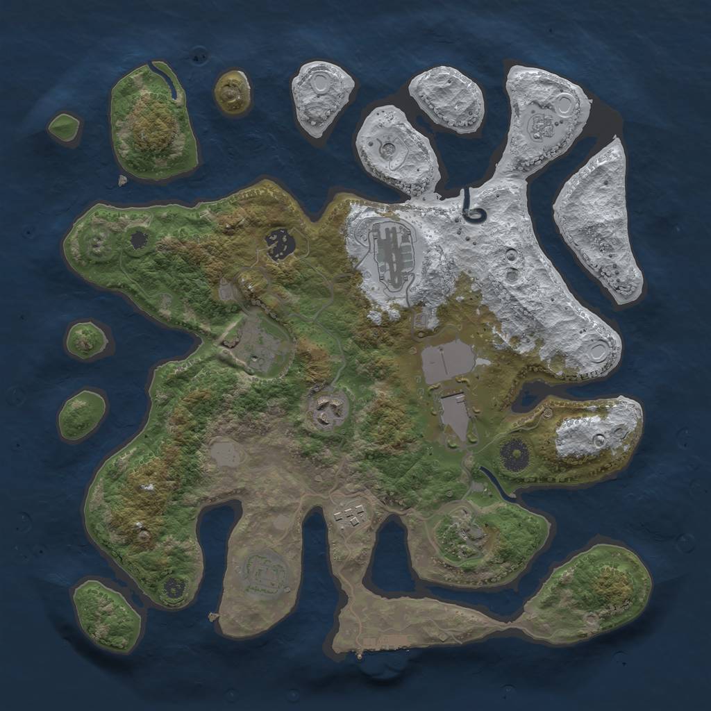 Rust Map: Procedural Map, Size: 3500, Seed: 197000, 16 Monuments