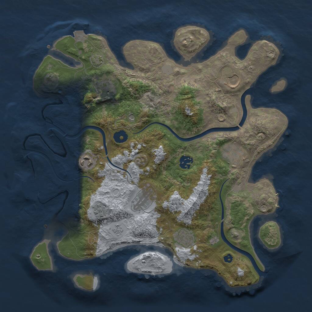 Rust Map: Procedural Map, Size: 3500, Seed: 7815003, 13 Monuments