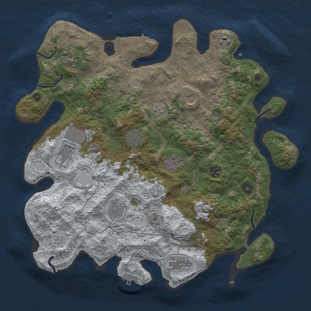 Rust Map: Procedural Map, Size: 4000, Seed: 56821855, 19 Monuments