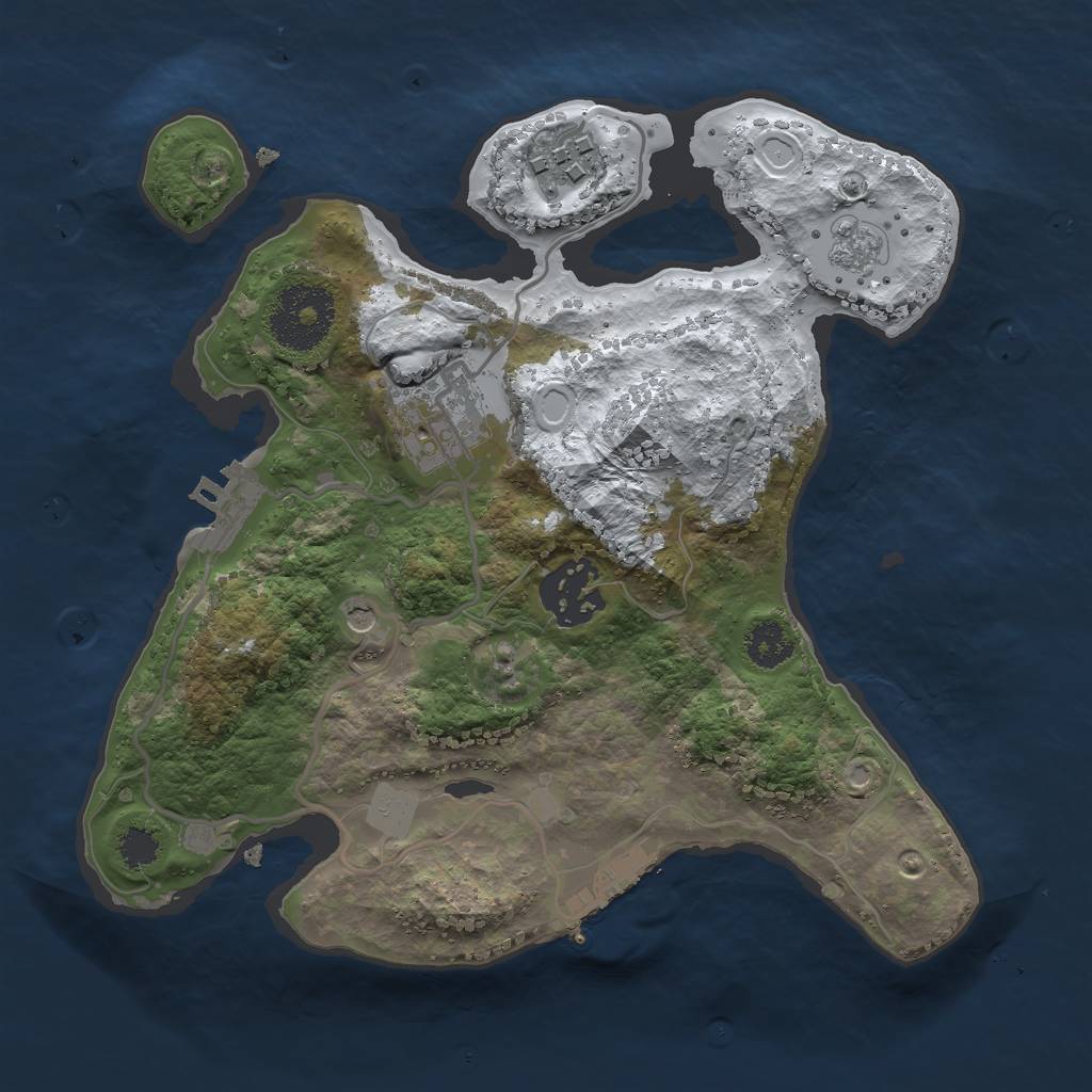 Rust Map: Procedural Map, Size: 2500, Seed: 5173331, 12 Monuments