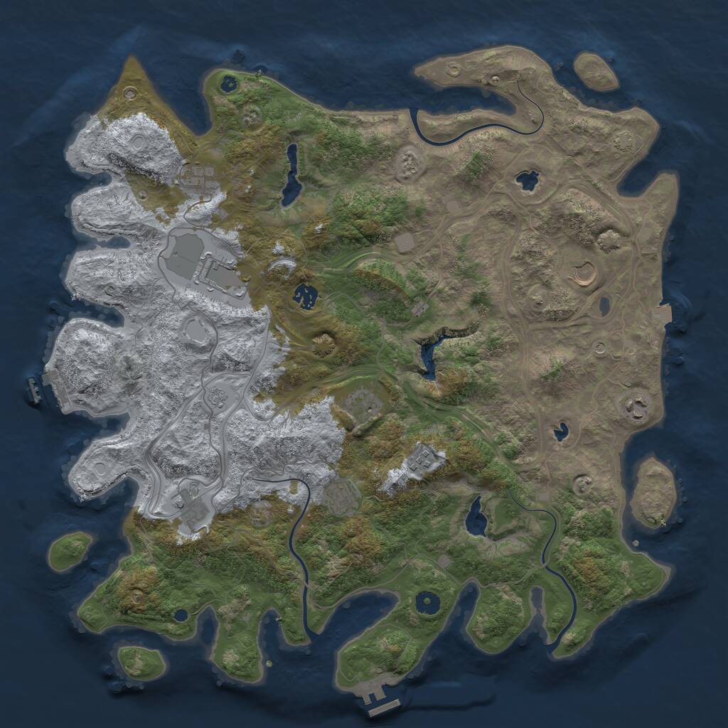 Rust Map: Procedural Map, Size: 4500, Seed: 175614, 15 Monuments