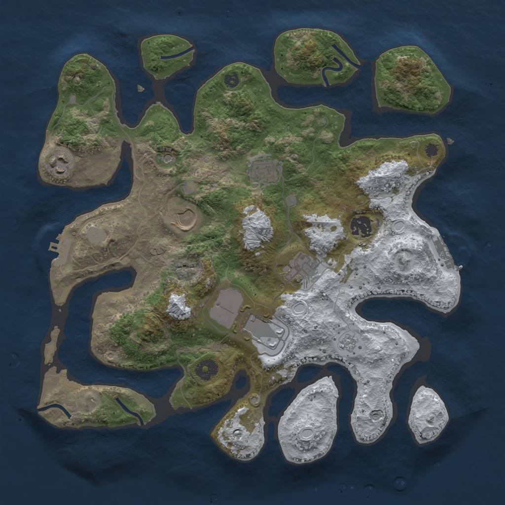 Rust Map: Procedural Map, Size: 3500, Seed: 1871035, 15 Monuments