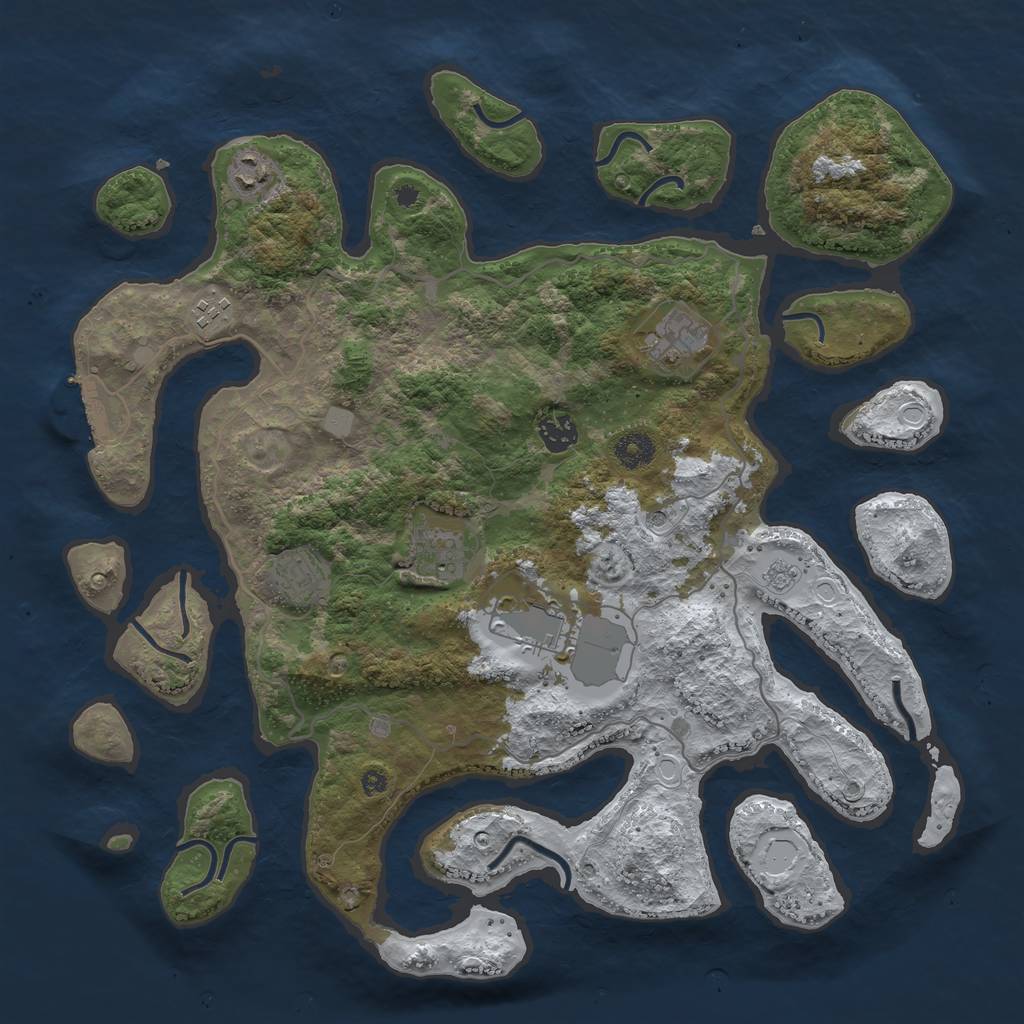 Rust Map: Procedural Map, Size: 4000, Seed: 1738, 15 Monuments