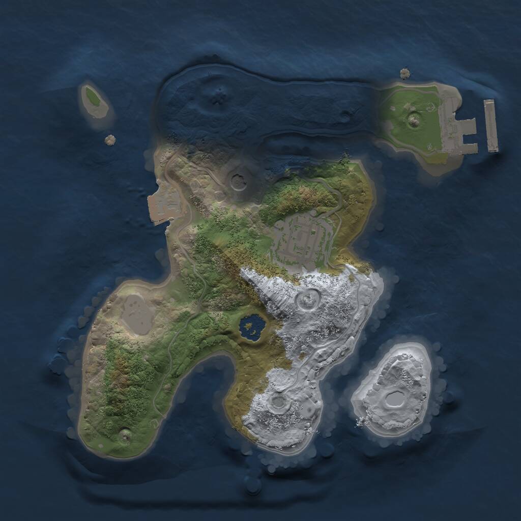 Rust Map: Procedural Map, Size: 2000, Seed: 323279325, 4 Monuments