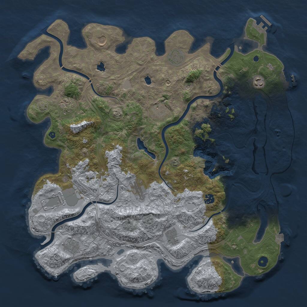 Rust Map: Procedural Map, Size: 4500, Seed: 3329589, 17 Monuments