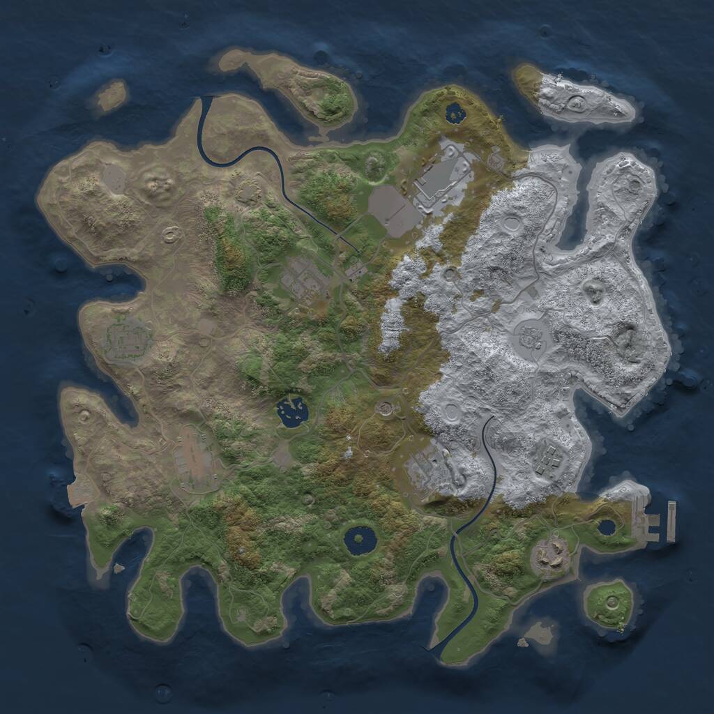 Rust Map: Procedural Map, Size: 3500, Seed: 4646546, 13 Monuments