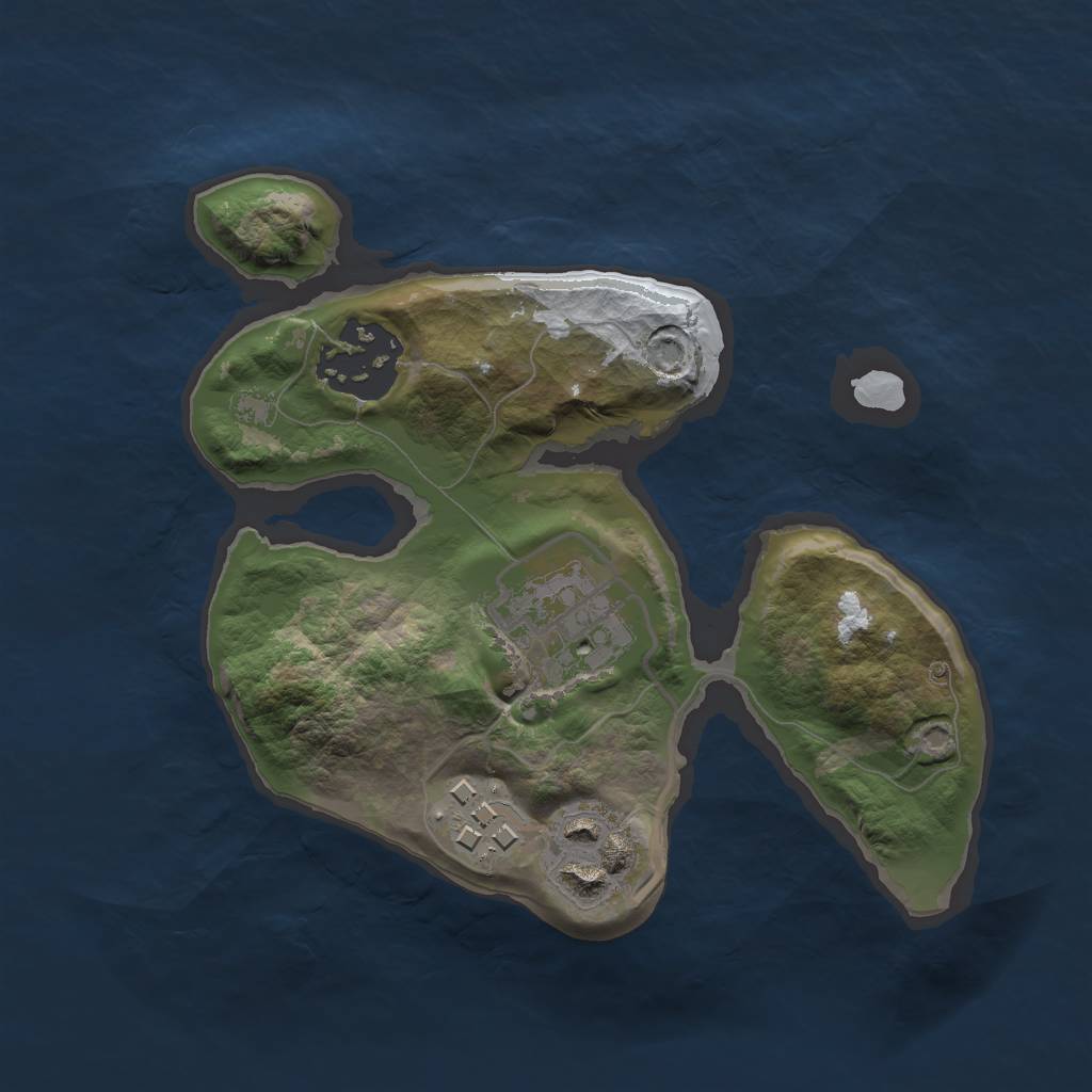 Rust Map: Barren, Size: 2000, Seed: 845, 6 Monuments