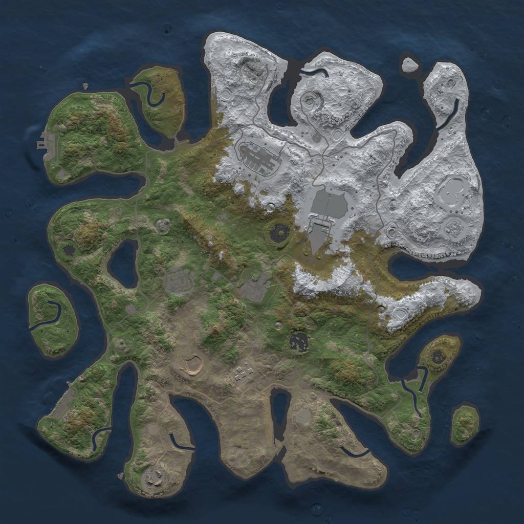 Rust Map: Procedural Map, Size: 4000, Seed: 178844248, 17 Monuments
