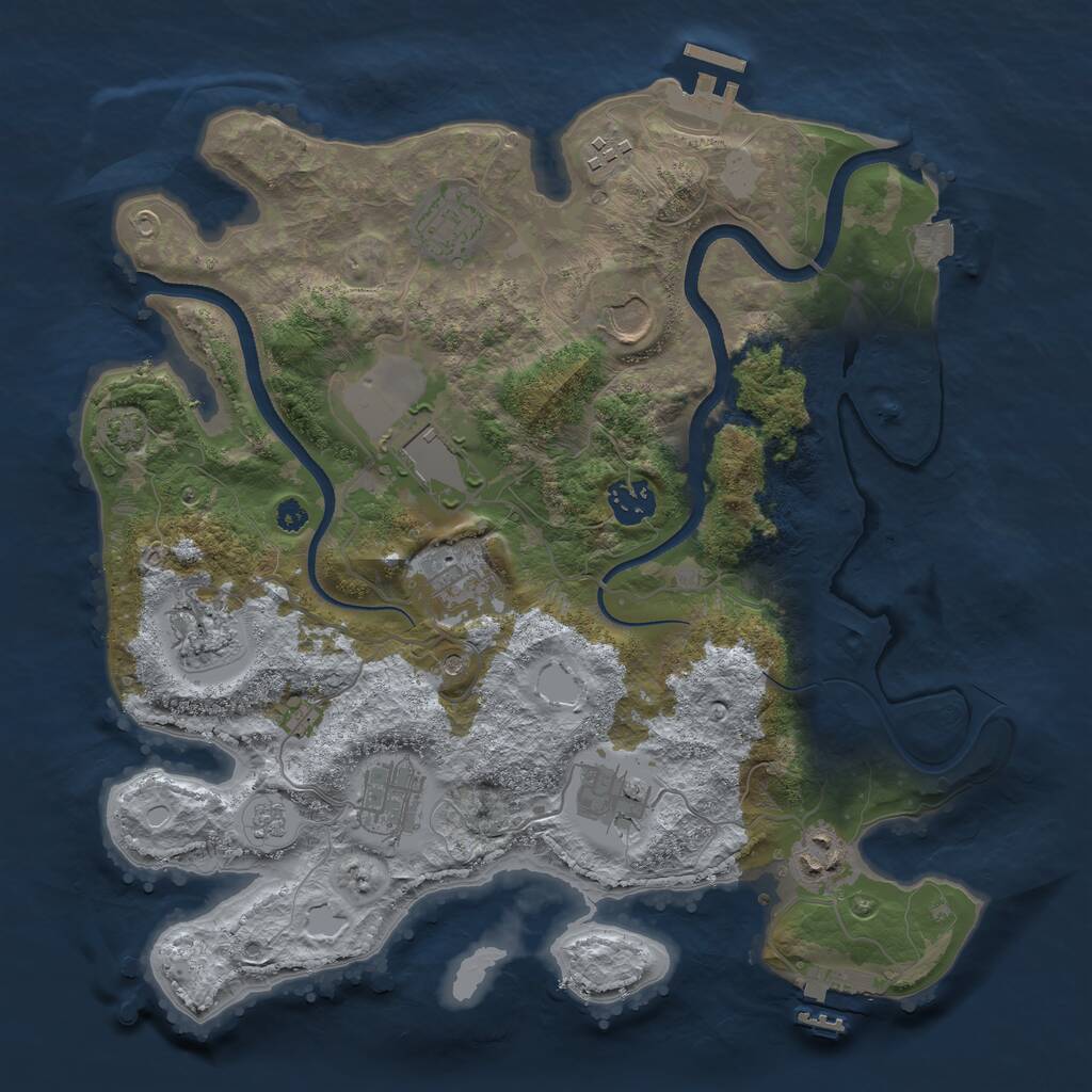 Rust Map: Procedural Map, Size: 3500, Seed: 4944202, 16 Monuments