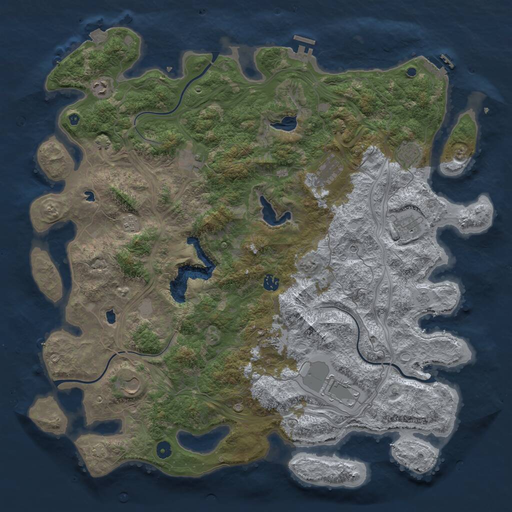 Rust Map: Procedural Map, Size: 4700, Seed: 4206969, 16 Monuments