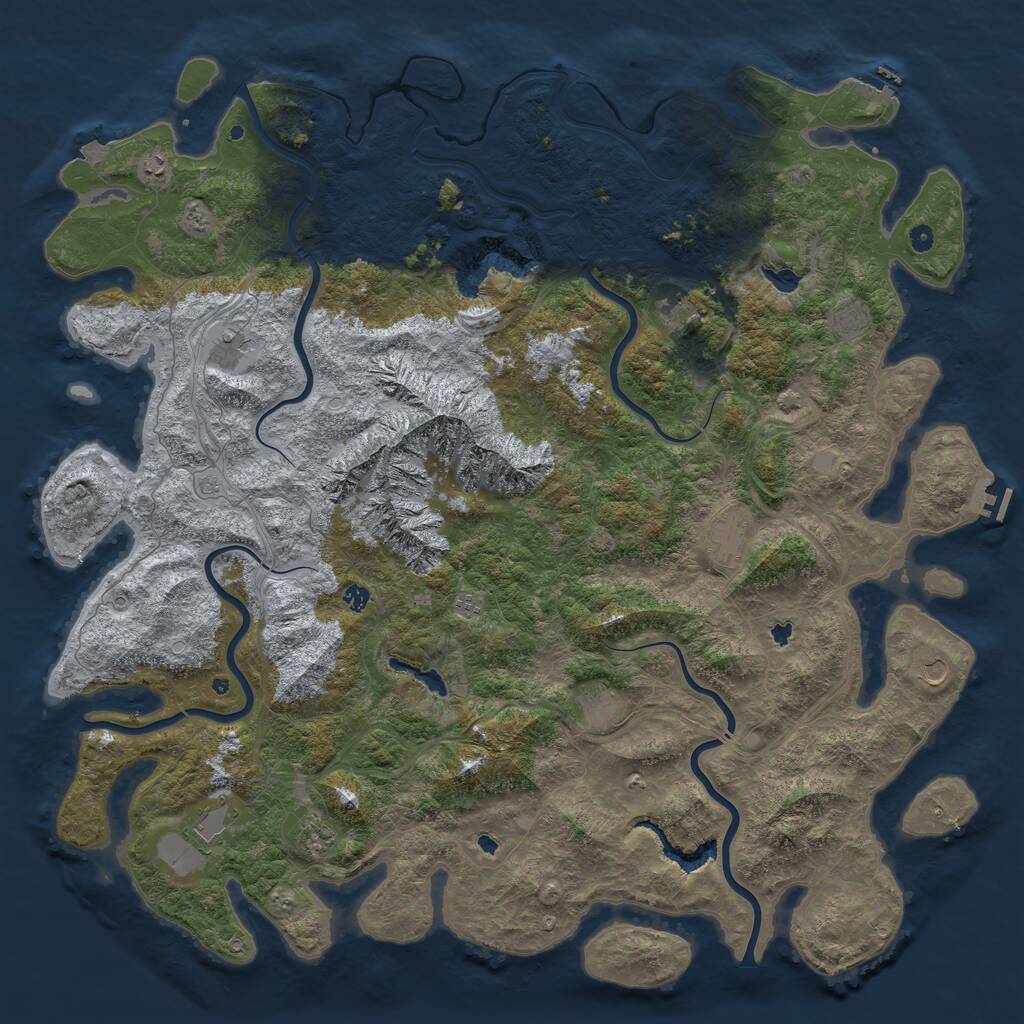 Rust Map: Procedural Map, Size: 6000, Seed: 214748433, 17 Monuments