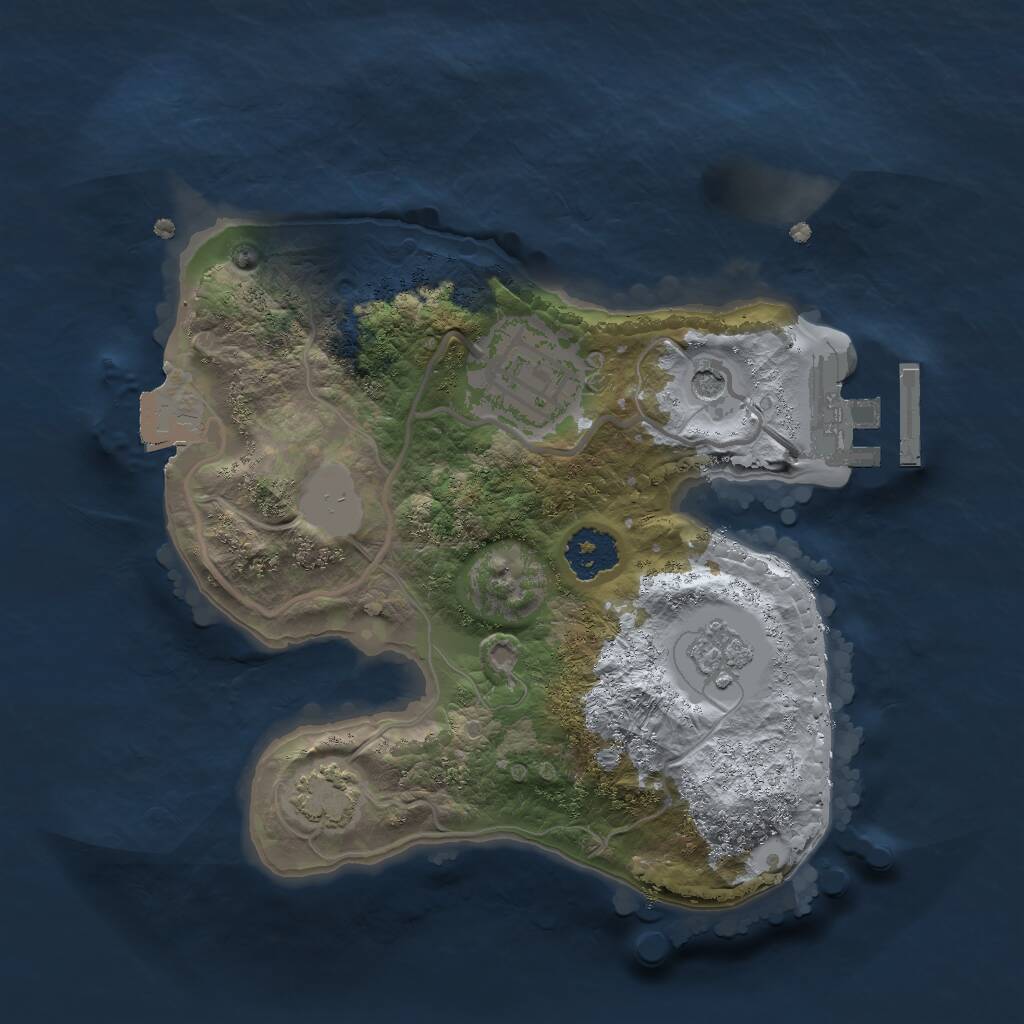Rust Map: Procedural Map, Size: 2000, Seed: 176975227, 6 Monuments