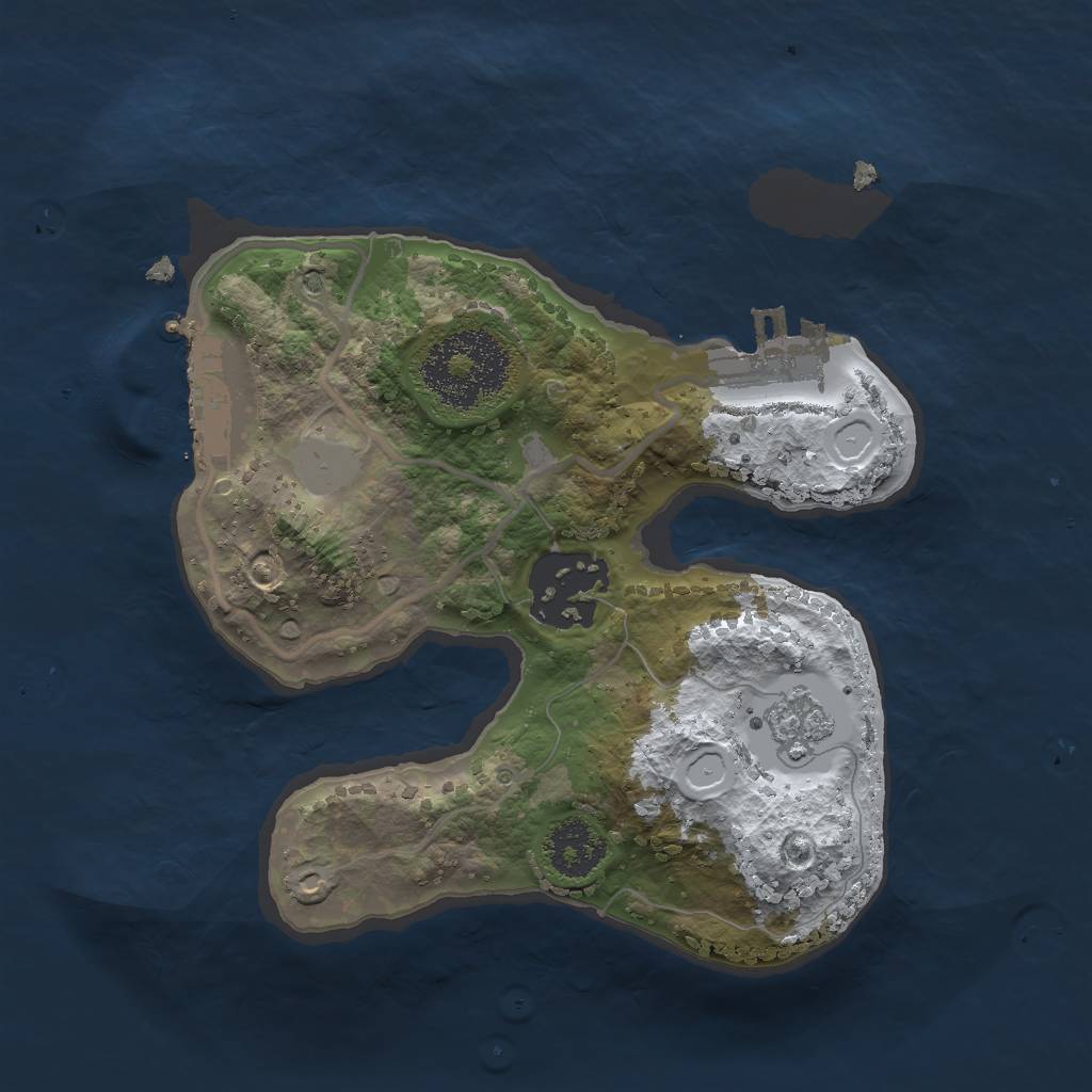 Rust Map: Procedural Map, Size: 2000, Seed: 176975227, 9 Monuments