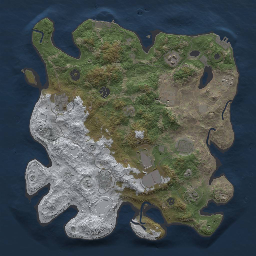 Rust Map: Procedural Map, Size: 3500, Seed: 1202601, 18 Monuments