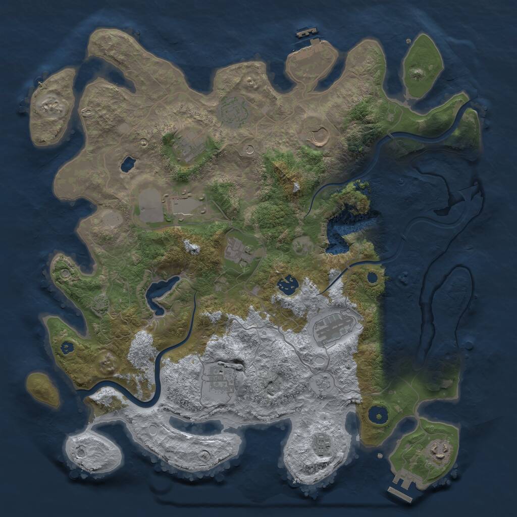 Rust Map: Procedural Map, Size: 4000, Seed: 20389, 16 Monuments