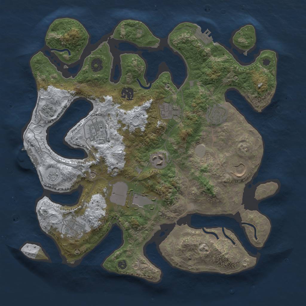 Rust Map: Procedural Map, Size: 3500, Seed: 20220317, 18 Monuments