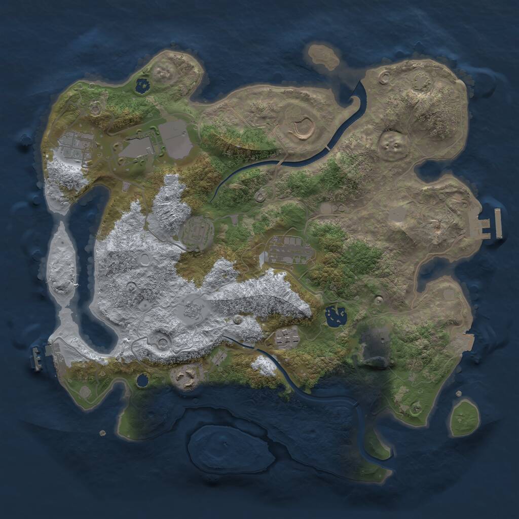 Rust Map: Procedural Map, Size: 3500, Seed: 5474799, 15 Monuments