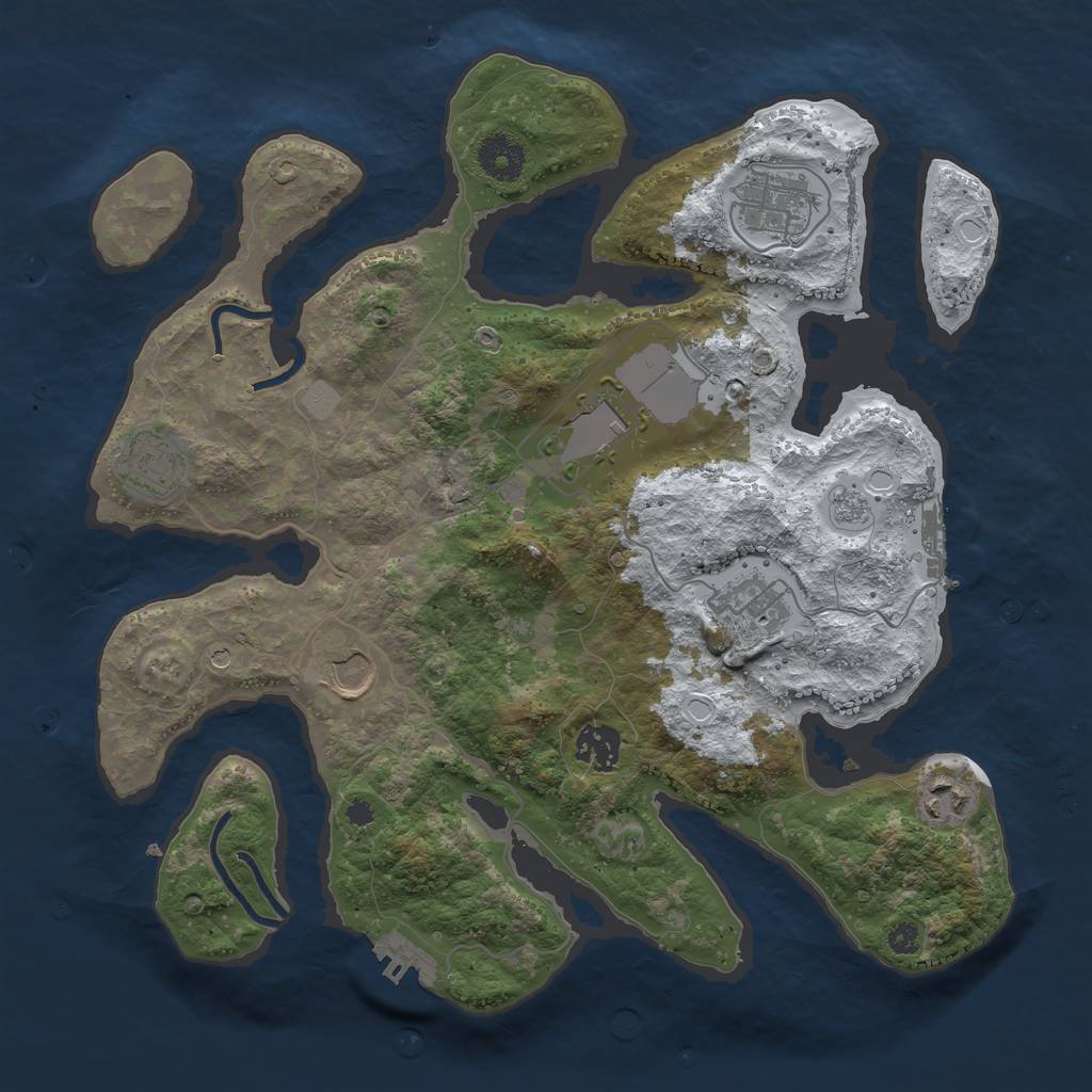 Rust Map: Procedural Map, Size: 3500, Seed: 3904163, 16 Monuments