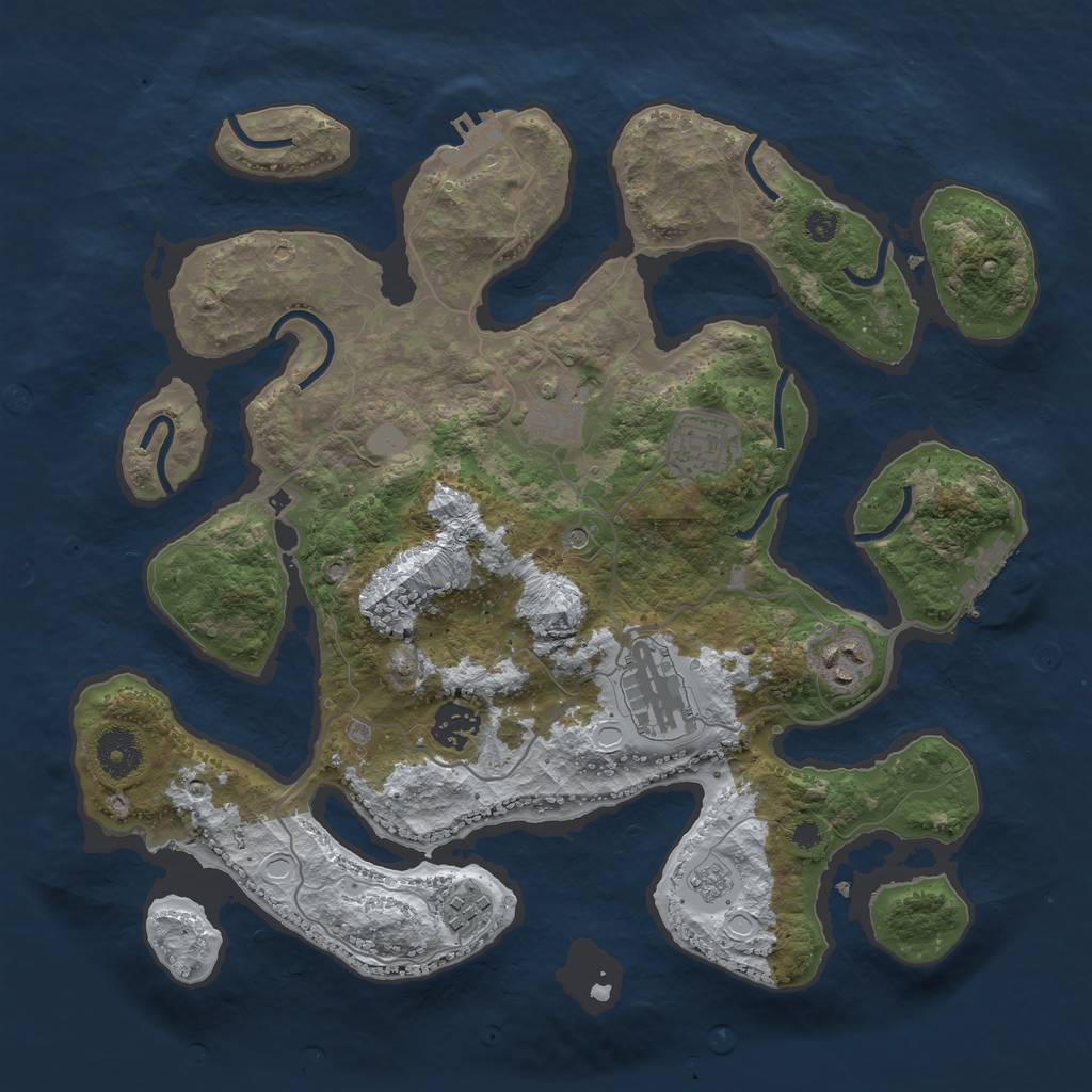 Rust Map: Procedural Map, Size: 3500, Seed: 2955472, 15 Monuments