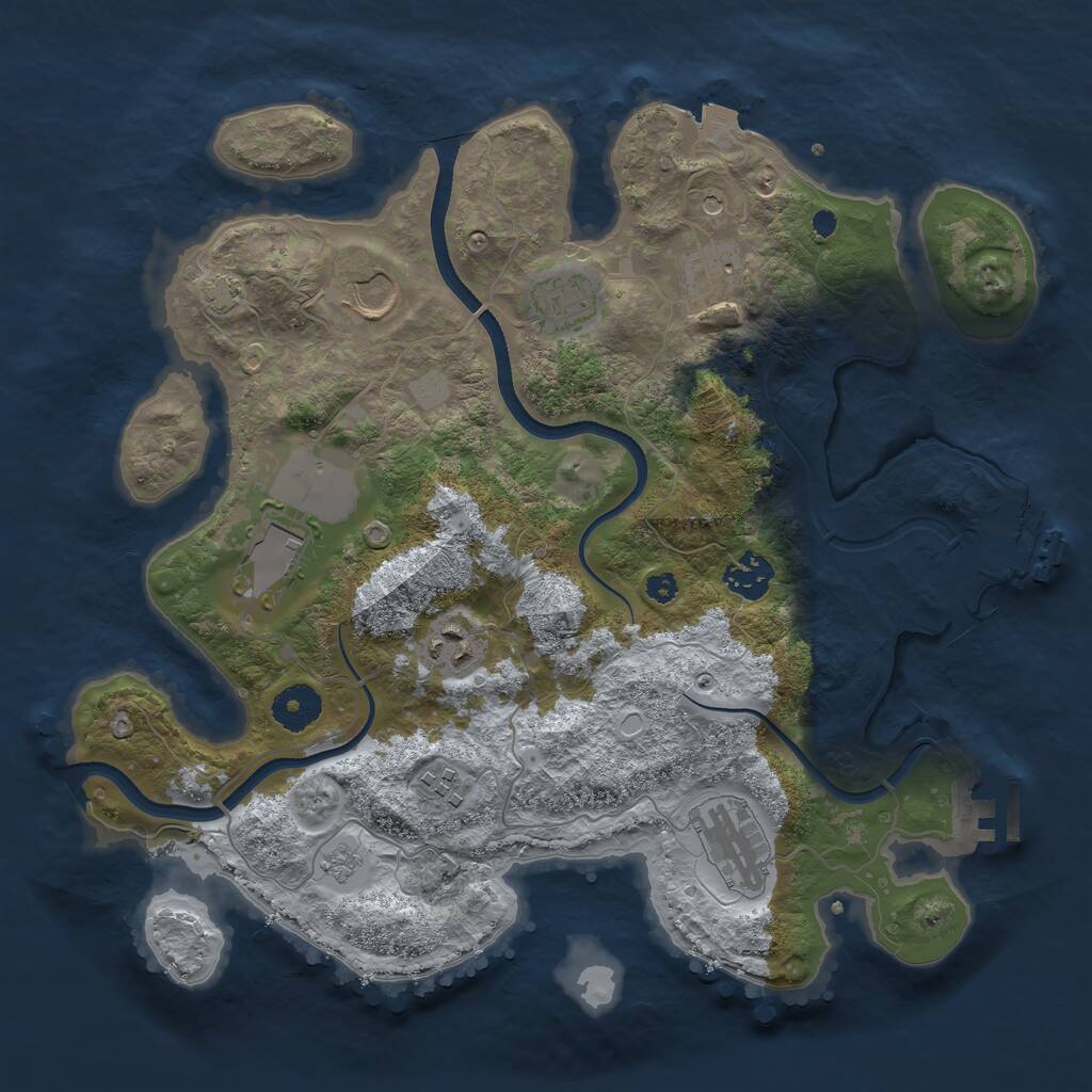 Rust Map: Procedural Map, Size: 3500, Seed: 2955472, 14 Monuments