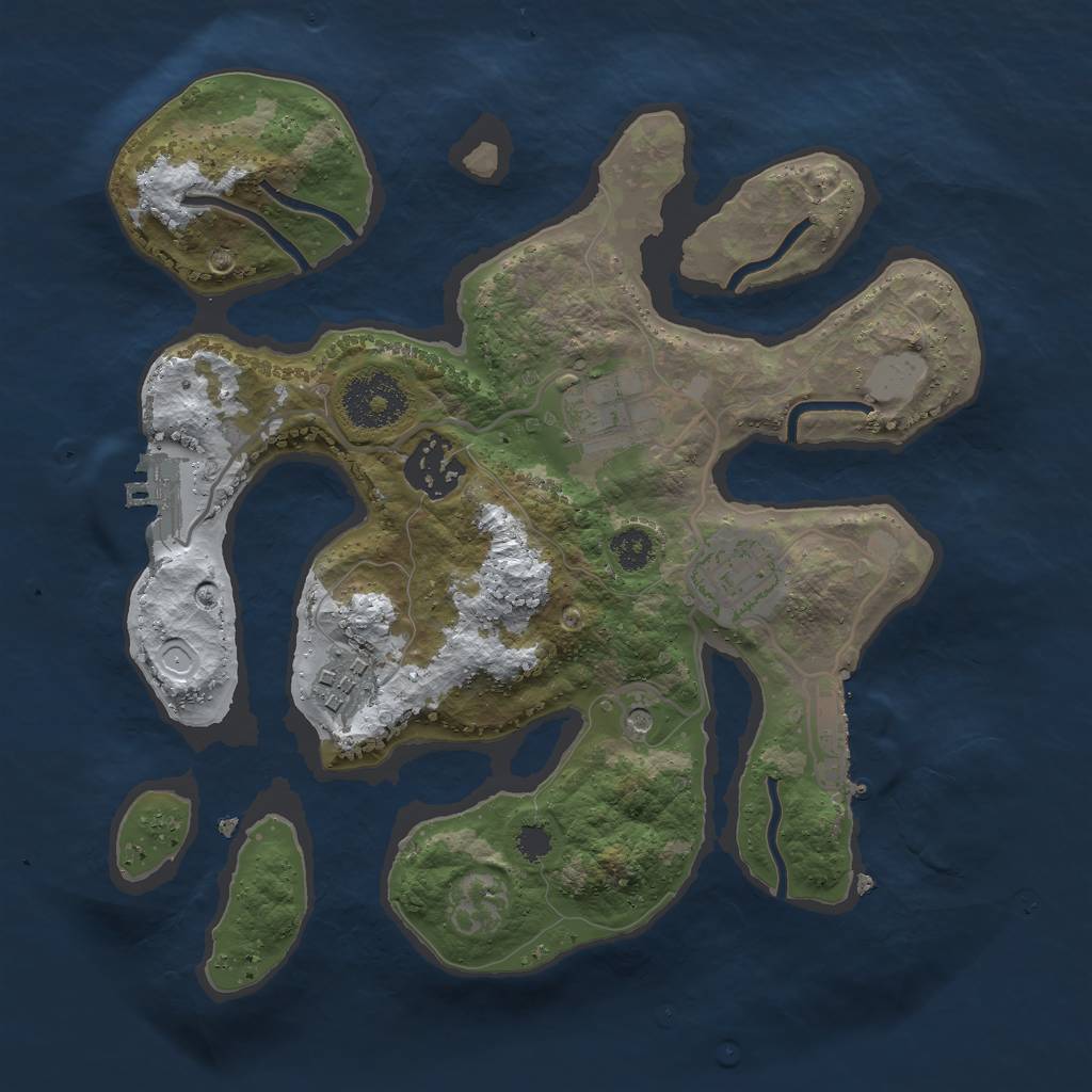 Rust Map: Procedural Map, Size: 2750, Seed: 1720383685, 12 Monuments