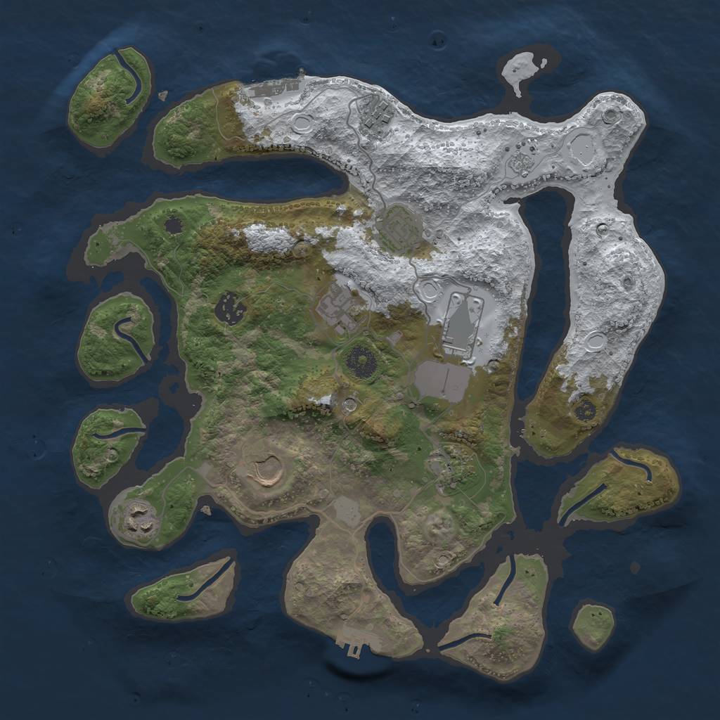 Rust Map: Procedural Map, Size: 3500, Seed: 1318697, 17 Monuments