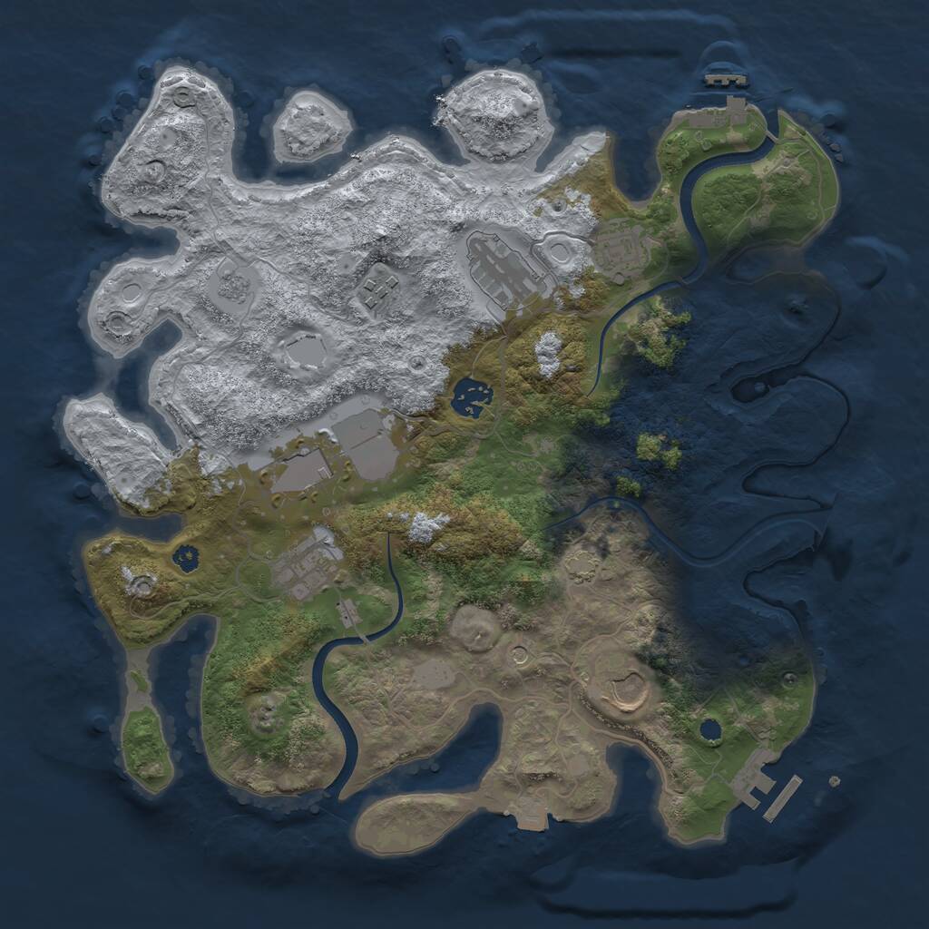 Rust Map: Procedural Map, Size: 3500, Seed: 2514316, 13 Monuments