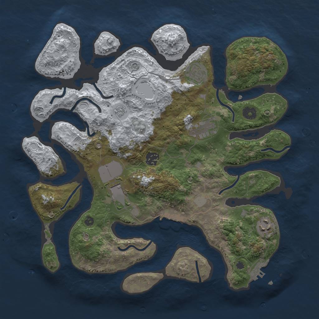 Rust Map: Procedural Map, Size: 3500, Seed: 2514316, 14 Monuments