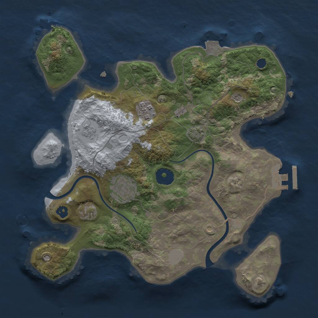 Rust Map: Procedural Map, Size: 2700, Seed: 654321, 7 Monuments